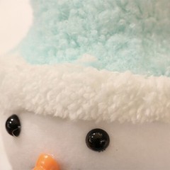 Christmas Ornament Plush Snowman for Doll with Scarf and Hat Miniature Figurine