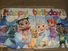 Colorful Happy Birthday Backdrop Banner Coco Melon Cartoon 3×5 Ft