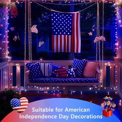 Solar 4th of July String Lights 2Pack 400LED