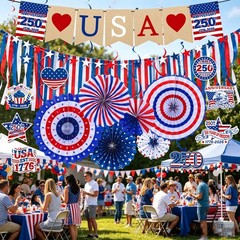 4th of July Decorations, 250th Anniversary Patriotic Memorial Day Decorations…