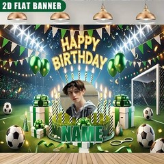 1pc 2D Football Star Theme Personalized Birthday Custom Poster Decoration❀