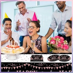 41PCS 40Th Birthday Decorations for Women Rose Gold and Black Birthday Supplies