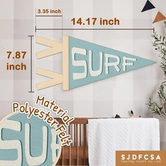Coastal Beach Room Decor, Surf Wall Hanging Pennant Flag Banner, Blue Coastal…