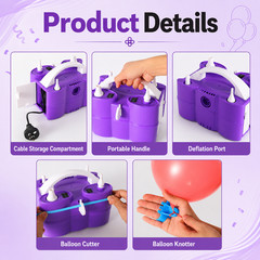 3-in-1 Portable 110V Electric Balloon Inflator Pump Inflatables Party Birthday