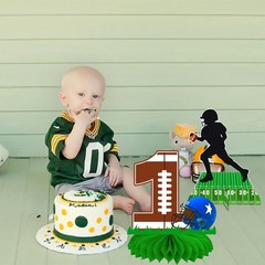 12 PCS Football First Year Down Honeycomb Centerpieces 1st Table Decoration