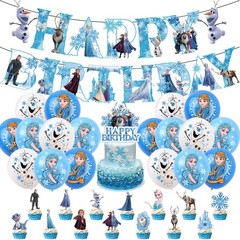 Frozen Theme Birthday Party Supplies Set Balloon Banner Cake Toppers