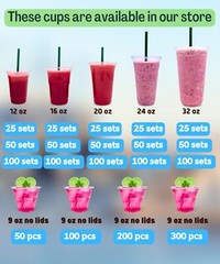 [100 SETS] 32 oz Clear Plastic Cups with Lids and STRAWS, Disposable Drinking…