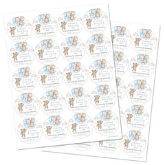 2-Inch Round Boho Bear Balloons Baby Shower Thank You Favor Stickers – Set of…