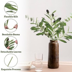 JJUNW 5 Pcs Artificial Plants 11 inches x 5.3 x 0.7 inches, Green