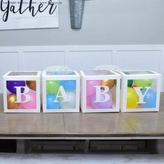 Baby Shower Party Decoration Set Deluxe 60 Piece Balloon Box Kit Gender Reveal