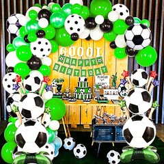 2 Pcs Soccer Balloons Set, Standing Soccer Foil Balloons for Sports Theme Soc…