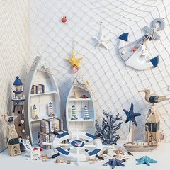 2 PCS Fish Net Decorations, 80 x 40 Inch, Ocean Themed Party Decor Beach, Nautic