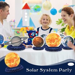 10 Pieces Space Solar System Theme Honeycomb Centerpieces Table Topper Outer …