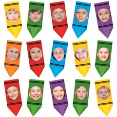48 Pcs Crayon Cutouts for Classroom Decorations, Large Colorful Crayon Bullet…