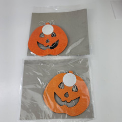 3D Halloween Tissue Paper Garlands 2 Orange Pumpkin and 3 Orange Bat 9 Feet Each