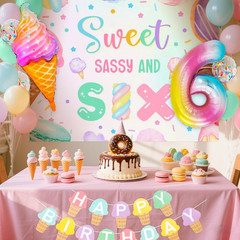 Sweet Sassy and Six Birthday Decorations for 6 Year Old Girl Birthday Party Deco