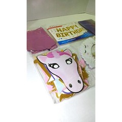 Unicorn Party Supplies Balloons Banners Photo Props Headband Cupcake Wrappers