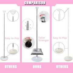 Balloon Column Stand Set of 2, Adjustable 7 Feet Ballon Arch Stands with Base…