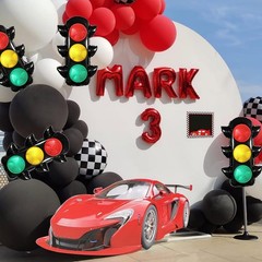 4Pcs Traffic Light Balloons 23.3 * 31.7 inches Racing Car Party Decoration Su…