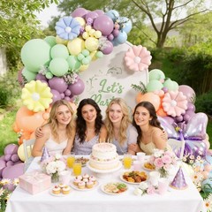 143pcs Wildflower Balloon Arch Kit with Pastel Floral Flower Butterfly Balloo…