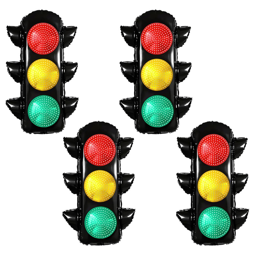 4Pcs Traffic Light Balloons 23.3 * 31.7 inches Racing Car Party Decoration Su…