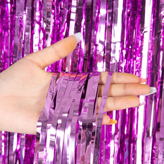 Cheap as a Party Metallic Tinsel Foil Fringe Curtains Backdrop for Birthday New