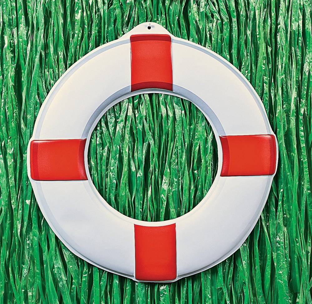 3-PC Red & White Plastic Life Preserver Flat Wall Decor Beach Nautical 18″ #198