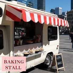 Waterproof Circus Awning Decor Farmers Market Decoration Red White 3D Striped