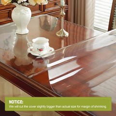 OstepDecor Clear Table Protector 24×24 Inch 2mm Thick Plastic Waterproof PVC Des