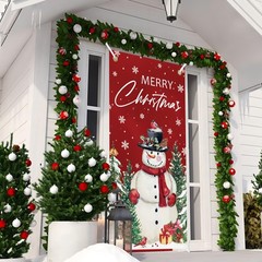 Christmas Front Door Cover Snowman Door Cover Banner Merry Christmas Door Hangin