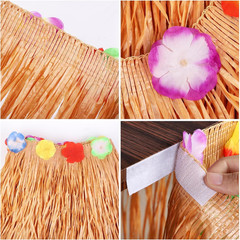 Luau Grass Table Skirt Natural 9 Feet X 29.5 Inch Hawaiian Table Skirt for Tropi