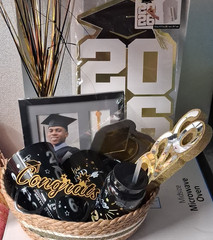 Graduation 2026 Party Table Decoration Set, Black Gold White, Stars Pattern