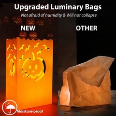 Halloween Luminary Bags Orange Tea Light Candle Bags 24 Pack Decoration