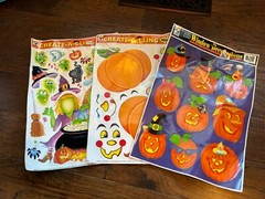 Halloween Party Lot – Vintage Window Clings, Treat Bags, Pencils, Banner, Bags