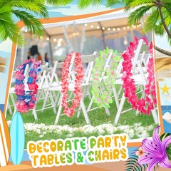 400 Counts Hawaiian Leis Necklace Bulk Tropical Luau Decorations Flower Lei C…