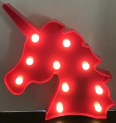 Pink LED Unicorn Head Decorative Light Bedroom, Wall, Table Party Decoration