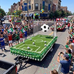13 Pcs Soccer Parade Float Decorations Set with 1 Gaint Inflatable Soccer Bal…