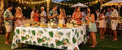 3 Pack Hawaiian Luau Tablecloths for Party Decoration, Hawaii Disposable Plastic