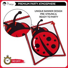 Pirese Ladybug Birthday Decorations, Party 7 inches x 8 inches, Red