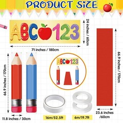 4 Pcs Kindergarten Preschool Back to School Decoration Large Abc 123 Backdrop…