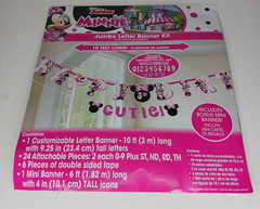 Minnie Mouse Birthday Banner Pink Customizable 10 ft long Disney Junior NEW