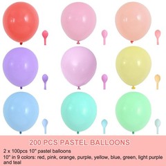 200Pcs Pastel Balloons, 10 inch Pastel Latex Party Balloons Assorted Colors -…