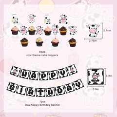 115PCS Pink Cow Party Decorations Balloon Garland Arch Kit Baby Shower New