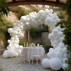 130PCS White Balloons Different Sizes 18″ 12″ 10″ 5″ Balloon Garland Arch Kit…