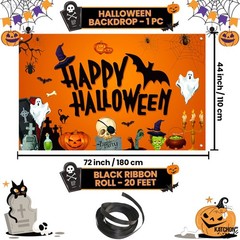 KatchOn, Day of the Dead Backdrop – XLarge, 72×44 inches, Orange and Black