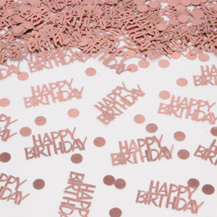 Rose Gold Birthday Confetti – 270 PCS Glitter Happy Birthday Decorations for Tab