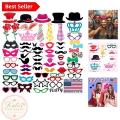 66-Piece Multicolor Photo Booth Props Kit for Unforgettable Party Moments