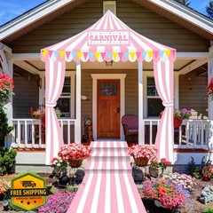 Fanfanwin 4pc Carnival Circus Tent Door Decor Banner