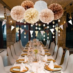 Boho Baby-Shower White-Brown Champagne Party-Decorations – 28pcs Neutral Wedd…
