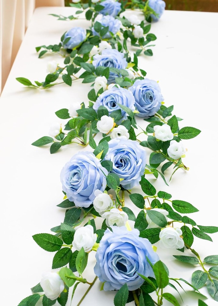 6FT Bendable Flower Garland, Artificial Rose Vine Hanging Floral Garland